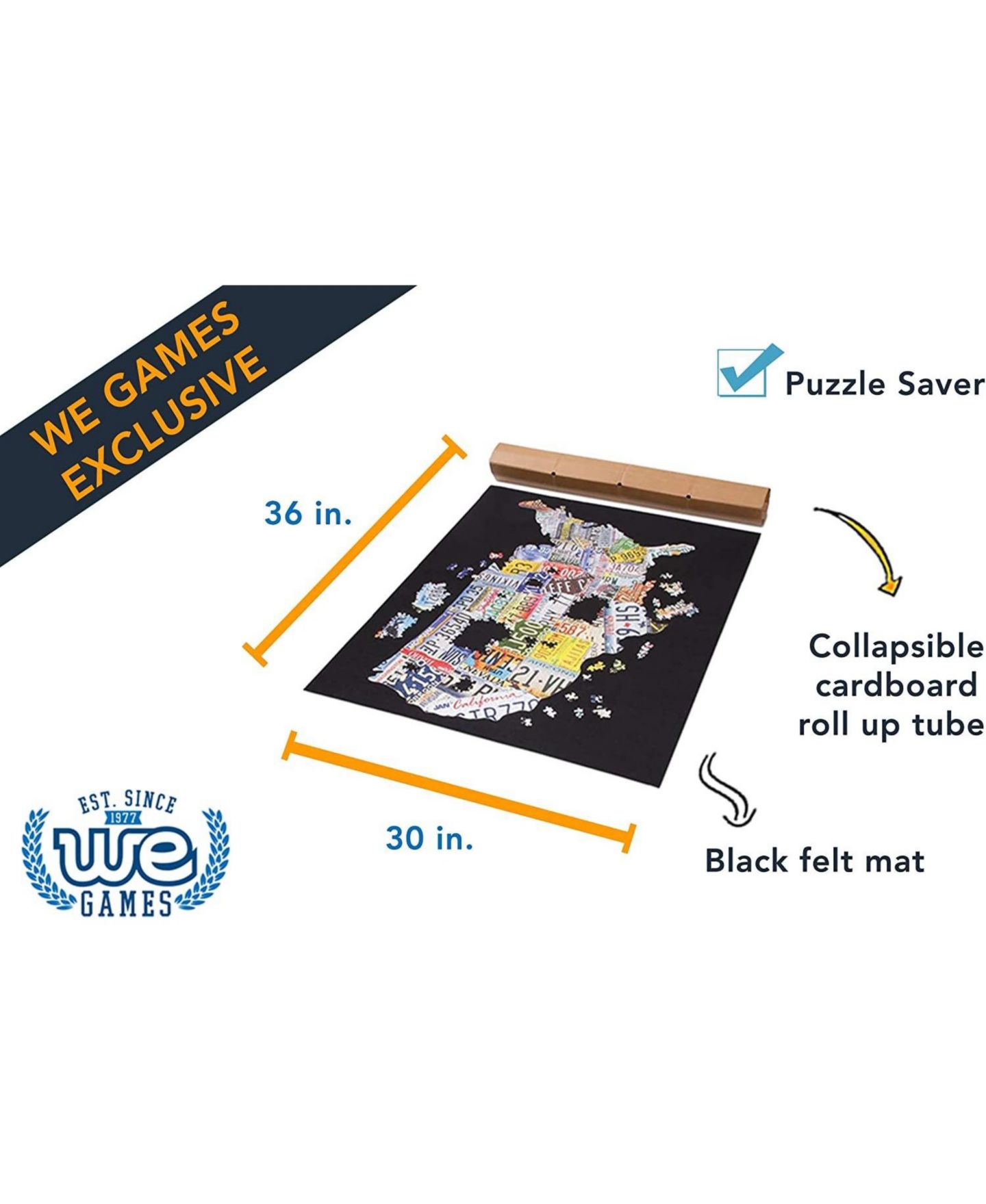 Детские органайзеры TDC Games Roll-Up Jigsaw Puzzle Felt Mat 500-Piece Organizer, Ages 14+ — фото 3