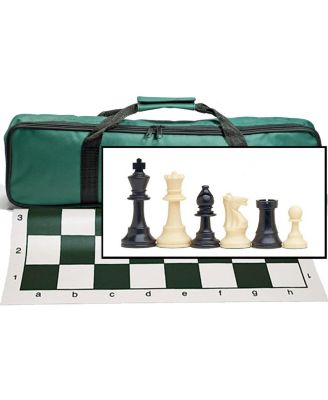 Travel Tournament Chess Set, 20 in Board, Chess Bag, 3.75 in. King