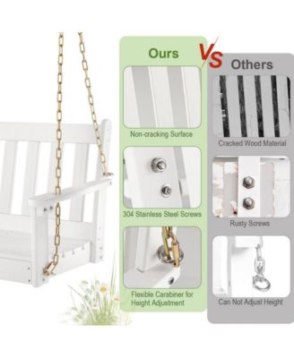 54 Inch HDPE Patio Porch Swing with Cup Holder