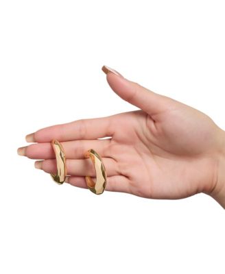 Textured Croissant Hoop Earrings