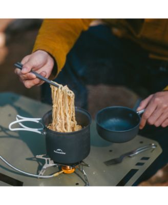 4 in 1 Premium Camping Cookware Set – Lightweight Aluminum Pots with Multi-Use Lids,Upgraded Handle,Compact&Space-Saving,Only 1.32lbs