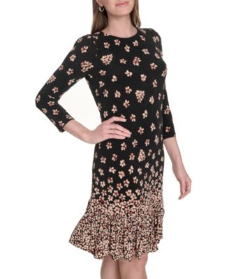 Women's Jersey Printed Ruffled Shift Dress