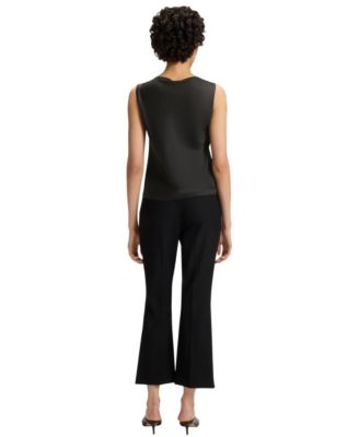 Women's Sleeveless Cowl-Neck Silk Blouse