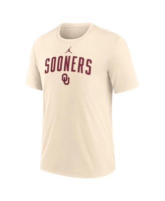 Men's Natural Oklahoma Sooners Arch Logo Tri-Blend T-Shirt