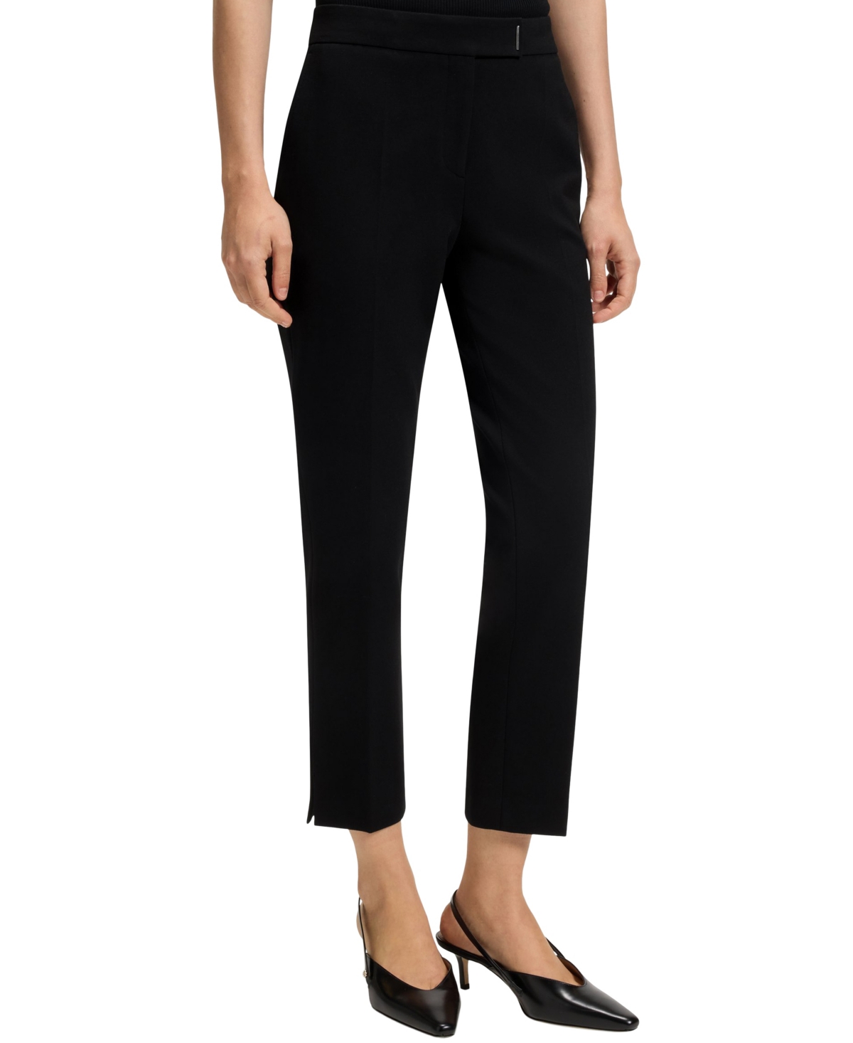 Boss by Hugo Boss Women's Stretch Punto Milano Slim-Fit Pants - Open Brown