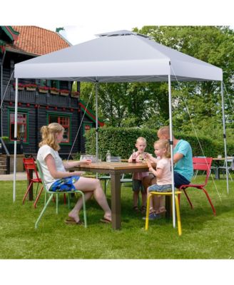 2-Tier 10' x 10' Pop-up Canopy Tent Instant Gazebo Adjustable Carry Bag w/ Wheel