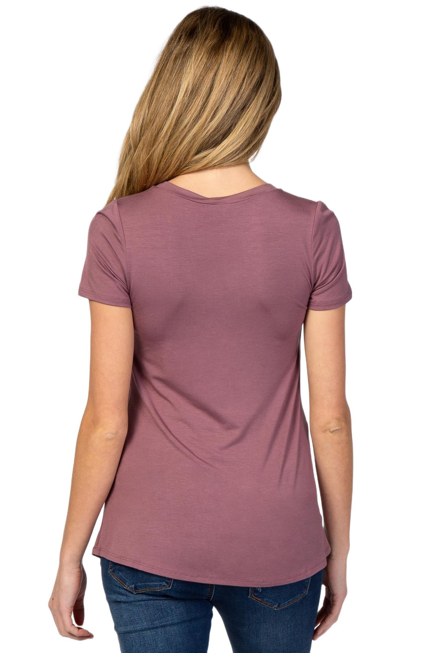 Women's Mauve Layered Wrap Front Nursing Top