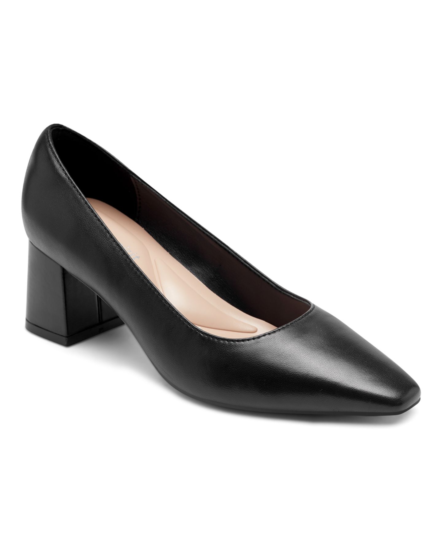 Женские туфли Easy Spirit Dorian eFlex Block Heel Pumps, цвет: Чёрный кожаный — фото 1