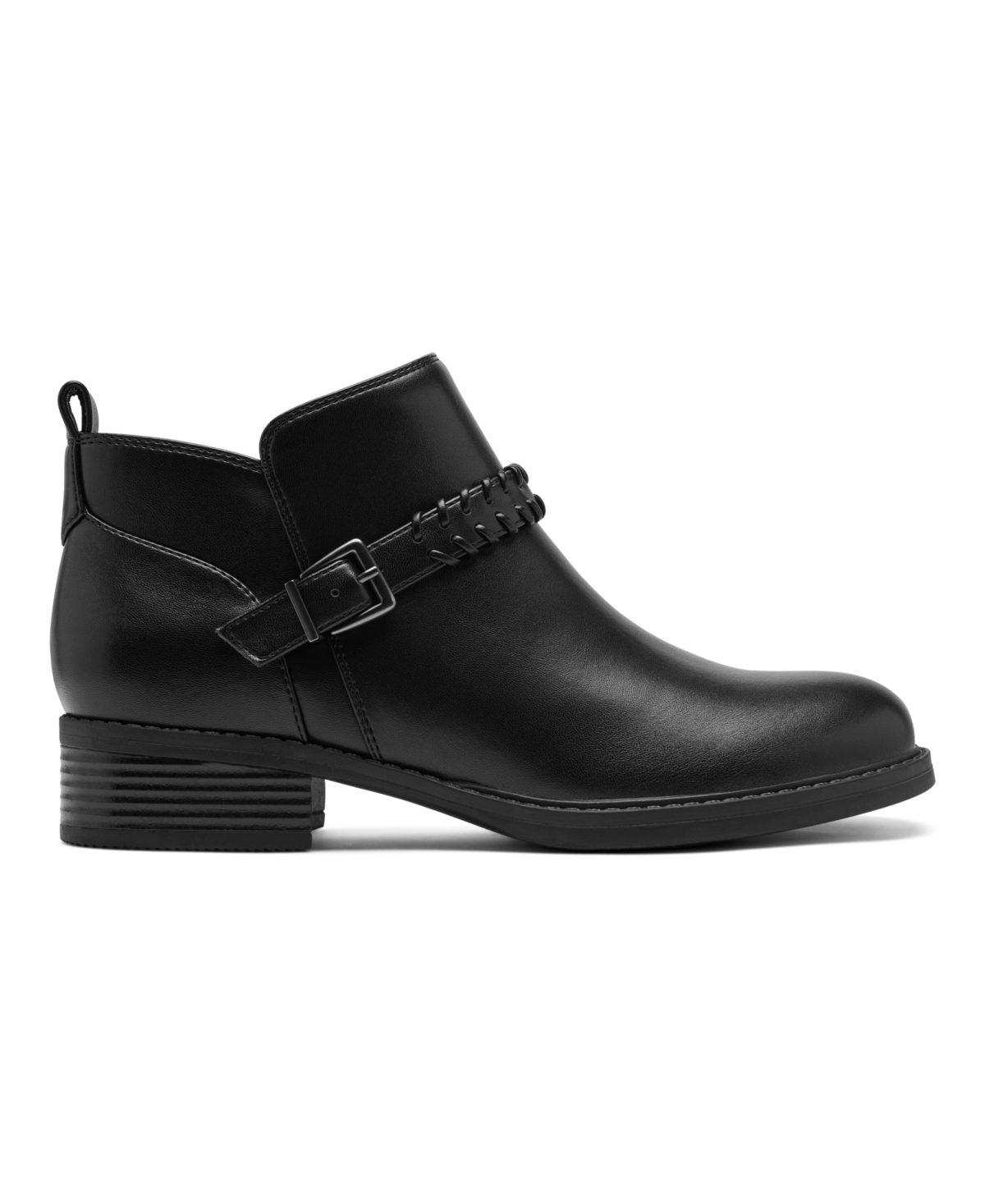 Easy Spirit Women's Lannie Buckle Strap Block Heel Booties In Black