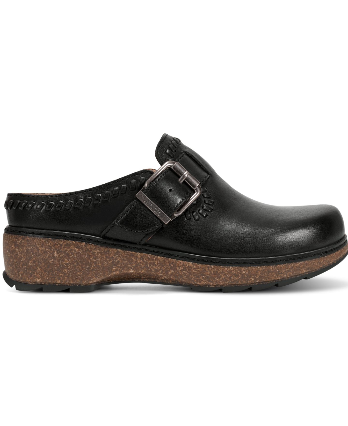 Женские сабо Earth Kay Whipstitch Slip-On, цвет: Чёрный кожаный — фото 2