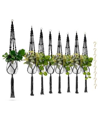 Macrame Plant Hanger - for Indoor & Outdoor Hanging - Cotton Rope, for Home, Patio, Garden