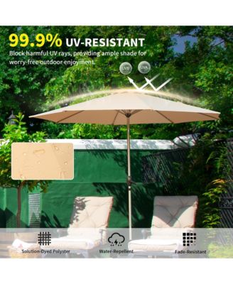 Outdoor 10FT Patio table Waterproof  Umbrellawith Push Button Tilt and Crank