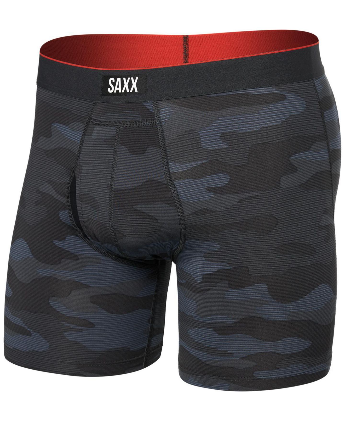 Трусы-боксеры Multi-Sport для мужчин, сетка, с принтом — SAXX, цвет: Камуфляжный чёрный — фото 1