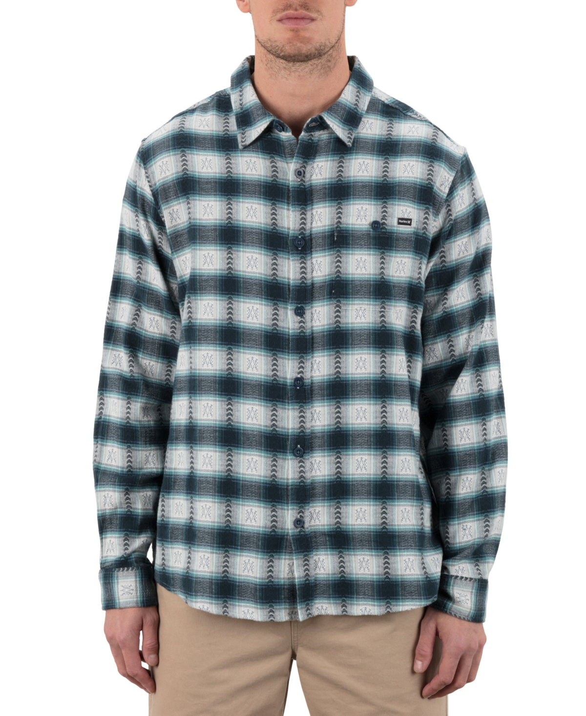 Men's Portland Stretch Flannel Long Sleeve Shirt - Armored navy