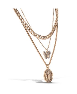 Layered Coin & Charm Pendant Necklace