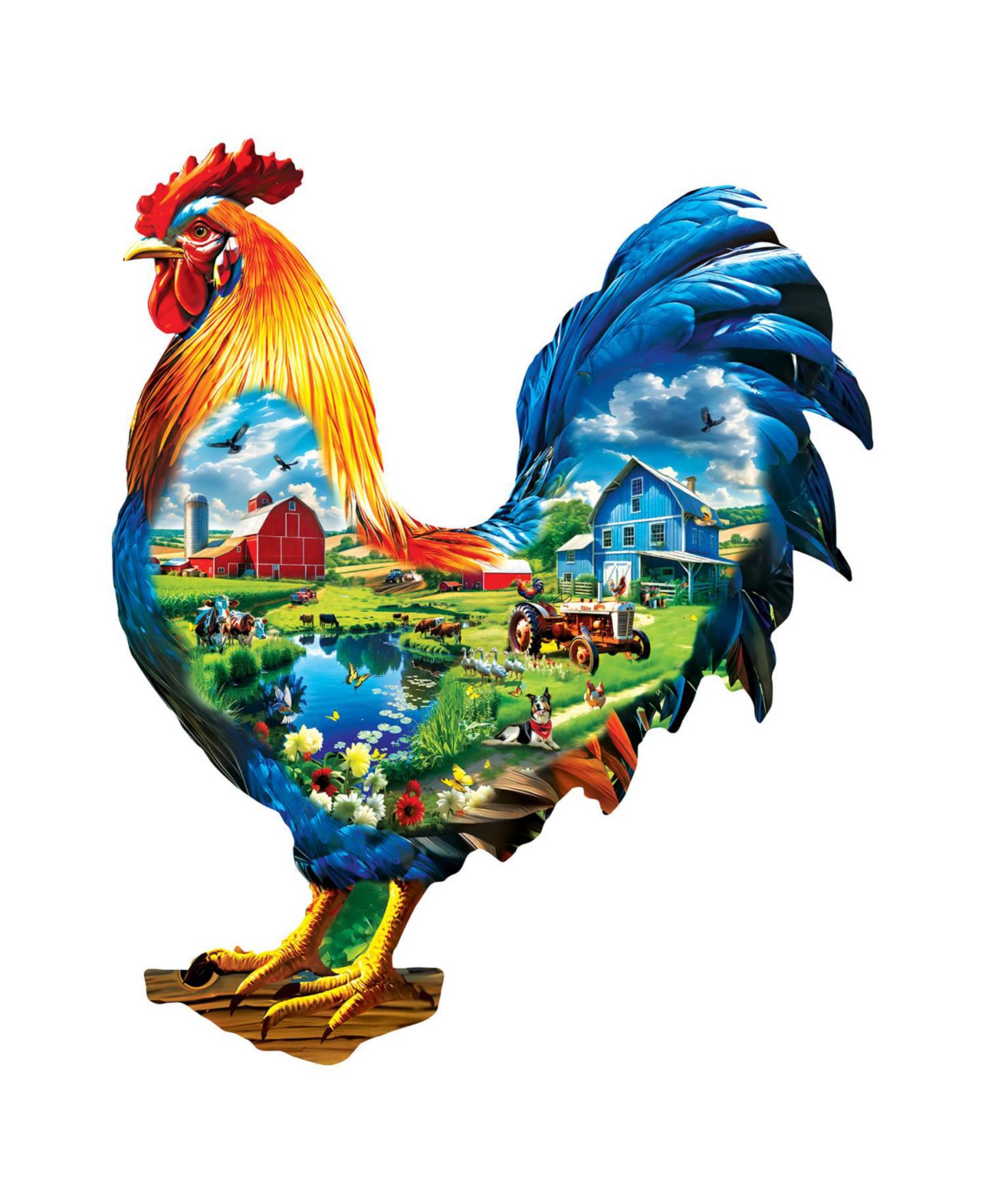 Детские игрушки MasterPieces Puzzles Shapes - The Rooster's Song 500 Piece Jigsaw Puzzle — фото 2