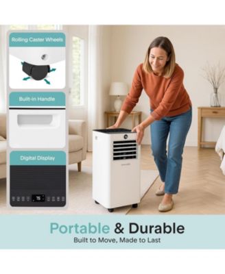 Portable Air Conditioner & Heater - 1000 BTU (ASHRAE) Compact Home A/C Unit with Cooling and Heating, Includes Window Mount Kit (Gray