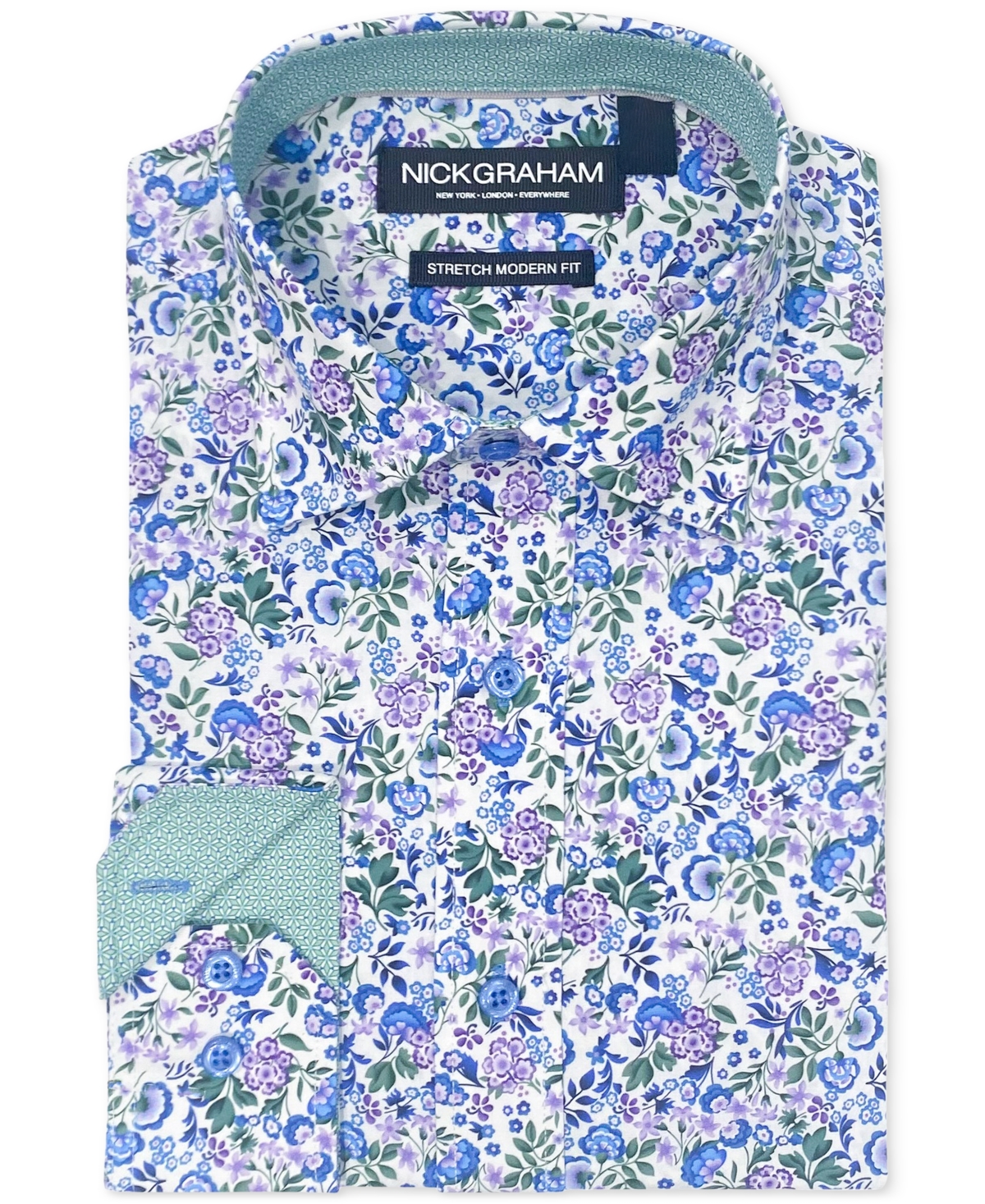 Men's Botanical Floral Dress Shirt - Purple