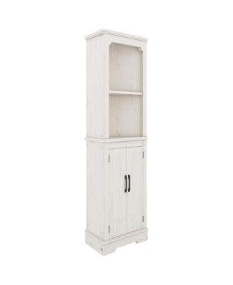 Tall Corner Cabinet with Doors, Multi-Room Storage for Living Room, Bathroom, Dining Room, Kitchen