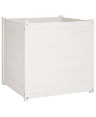 Garden Planter White 27.6 X22x27.6 X22x27.6 X22 Solid Wood Pine