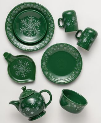 Jade Snowflakes Ornament Shaped Plate, Exclusively at Macy's