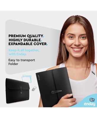 Accordion File Organizer Blue, 7 Pocket Expanding File and Cover Folder with Labels, Plastic Portable Desktop Letter A4 Paper, 1 Pc – by Enday