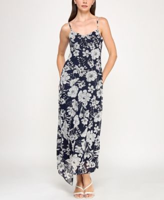 ROW A - Women's Printed V-Neck Sleeveless Fit & Flare Dress