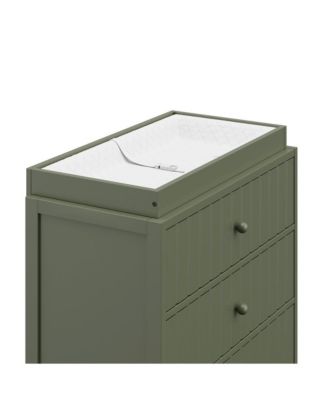 Teddi 3 Drawer Chest with Changing Table Topper (Olive)