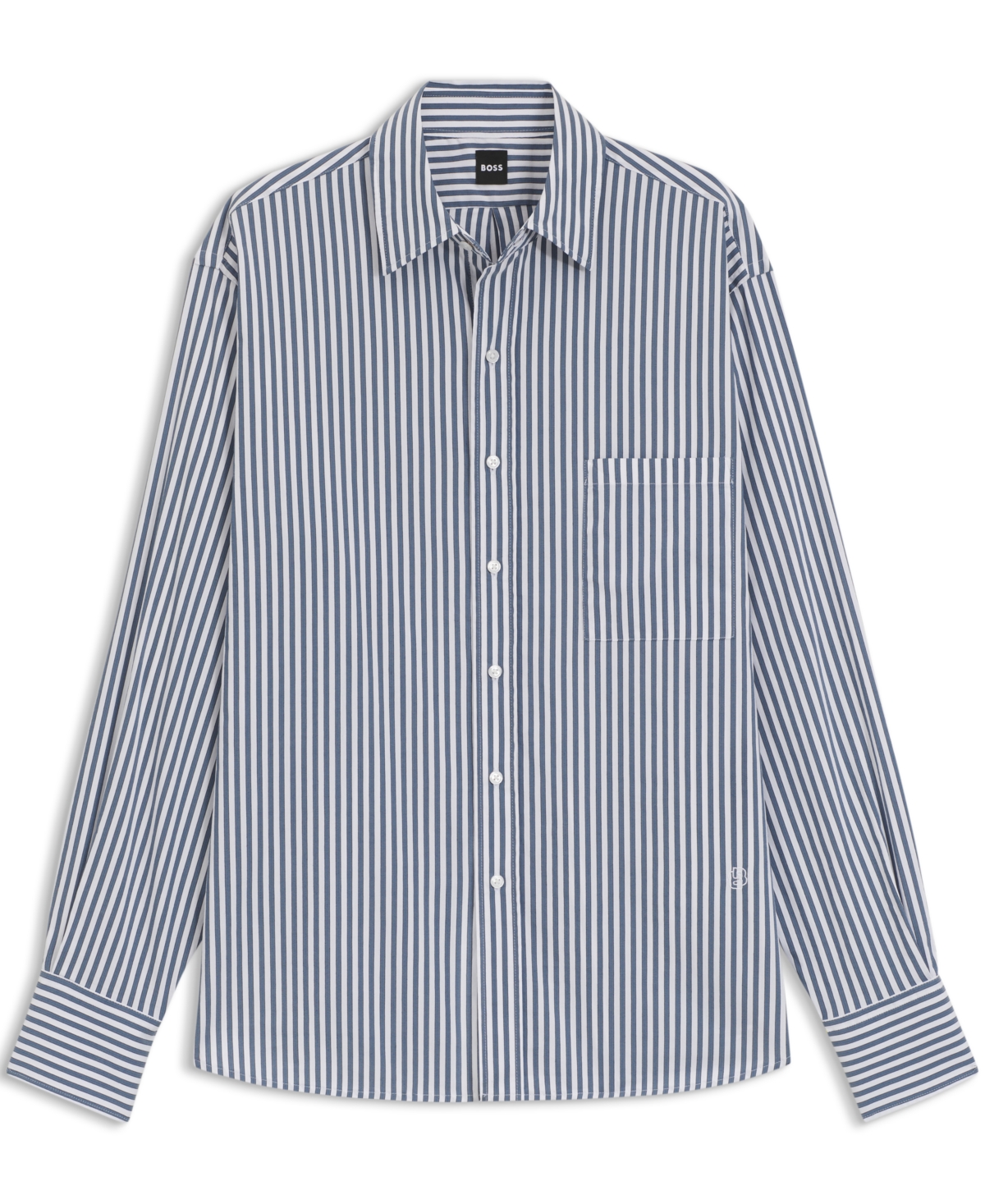 Hugo Boss Boss By  Women's Cotton-blend Striped Blouse In Blue