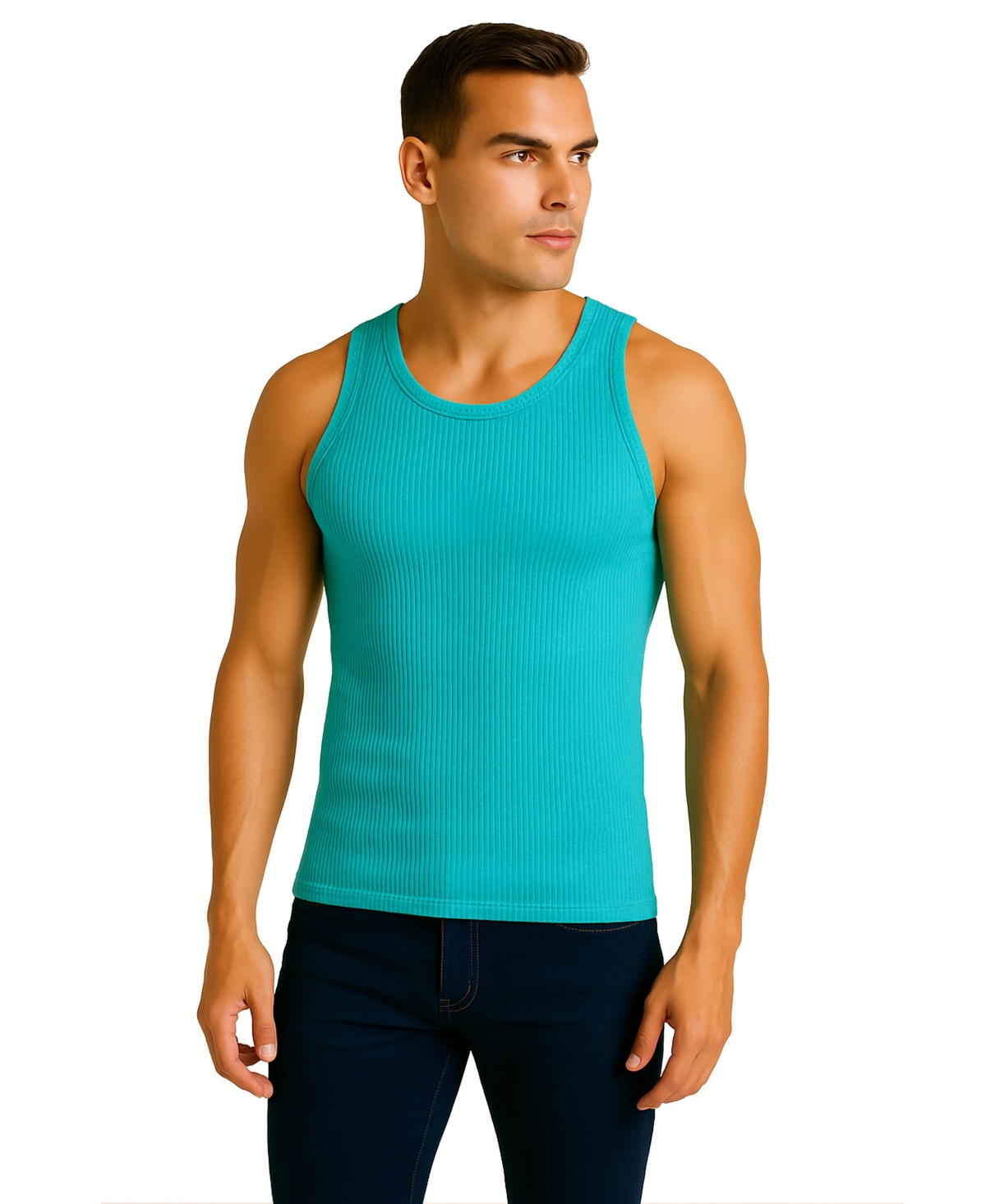 Men's Heavyweight Ribbed Tank Top - White