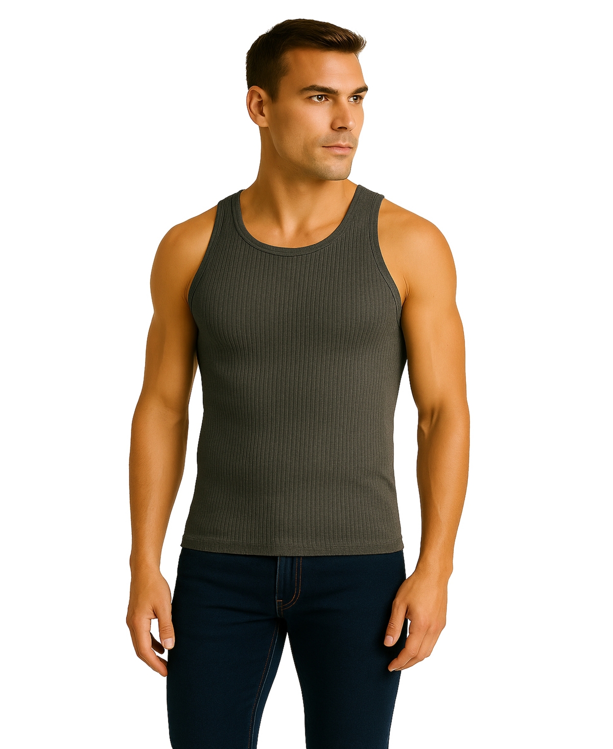 Men's Heavyweight Ribbed Tank Top - White