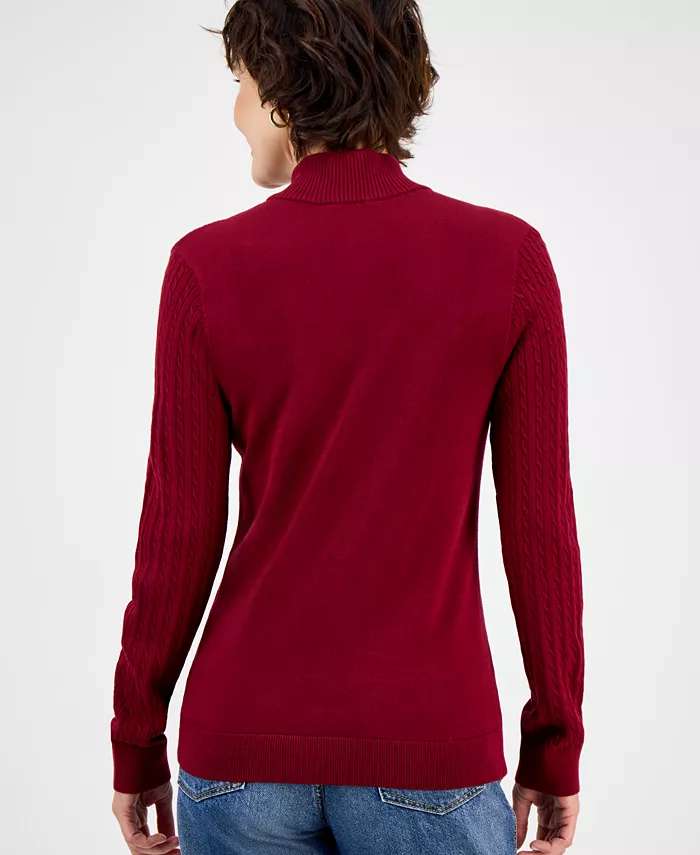 Nautica Women's Cotton Mock-Neck Sweater, Online Only - thumbnail 10