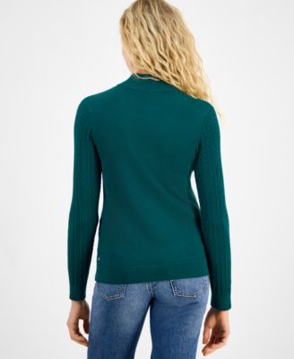 Women's Cotton Mock-Neck Sweater, Online Only