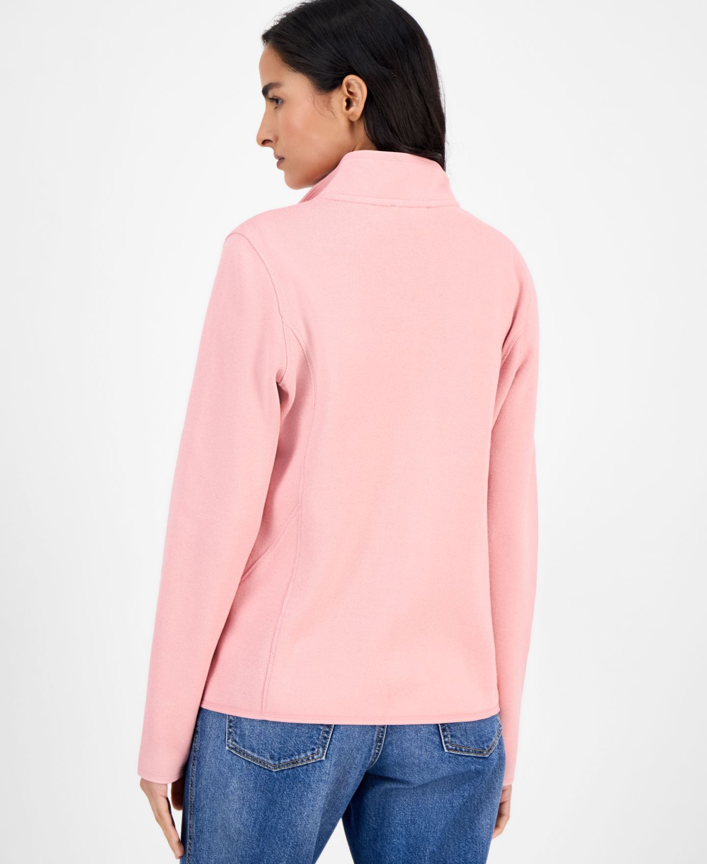 Женская куртка Nautica Jeans Nautica Zip-Front Fleece Sweater jacket, цвет: Розовый — фото 2