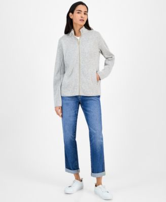 Women's Zip-Front Fleece Sweater jacket 