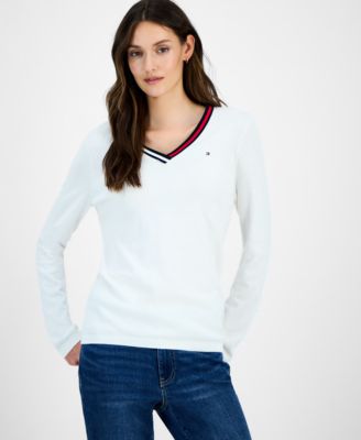 Women's Cotton V-Neck Sweater