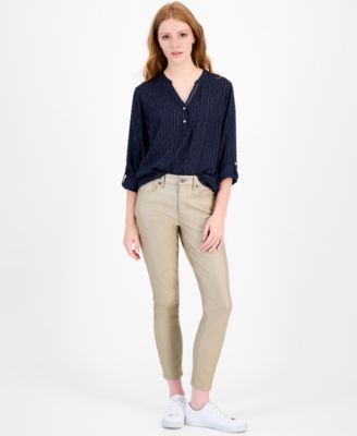 Women's Sparkle Clip Dot Popover Top