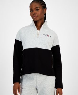Women's Colorblock Quarter Zip Sweatshirt 
