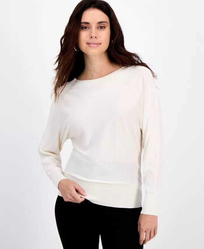 Petite Lightweight Boat-Neck Sweater
