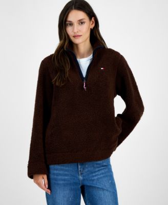 Women's Quarter-Zip Faux-Sherpa Jacket
