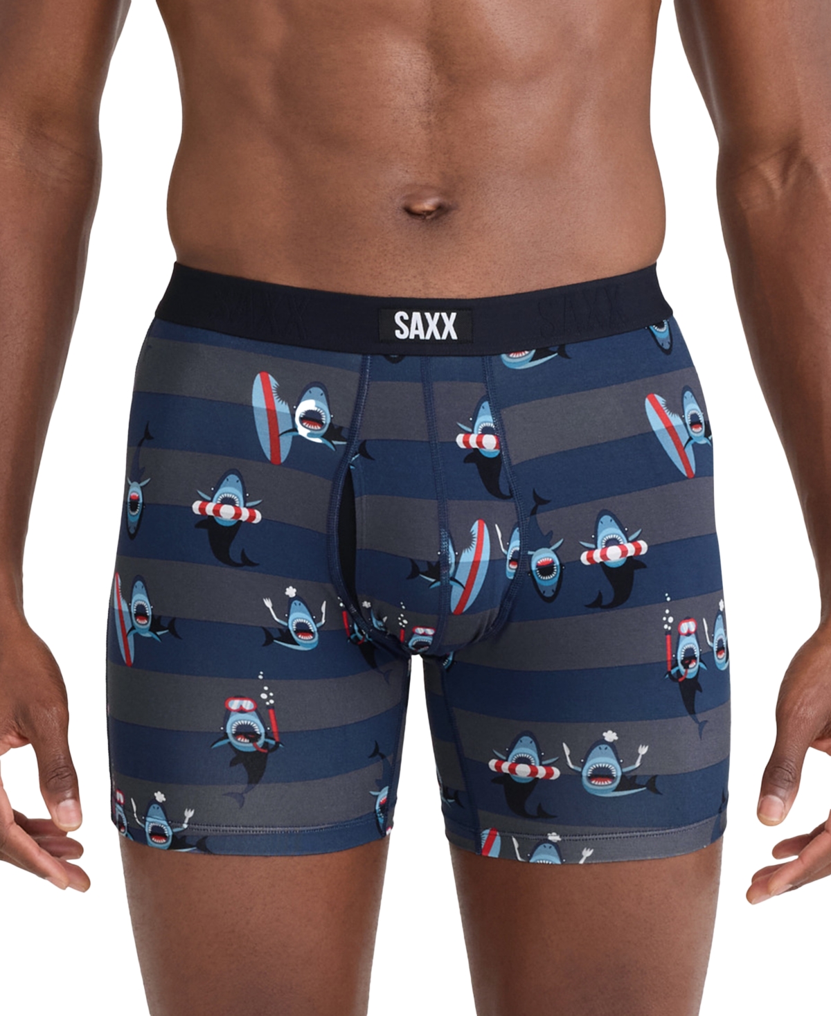 Saxx Men's Vibe Xtra Slim-fit Printed Boxer Briefs In Blue