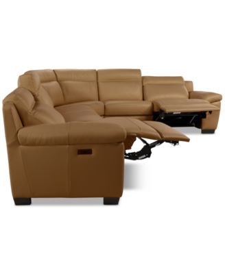 Julius II 6-Pc. Leather L Sectional with 2 Power Recliners, Macy's Exclusive
