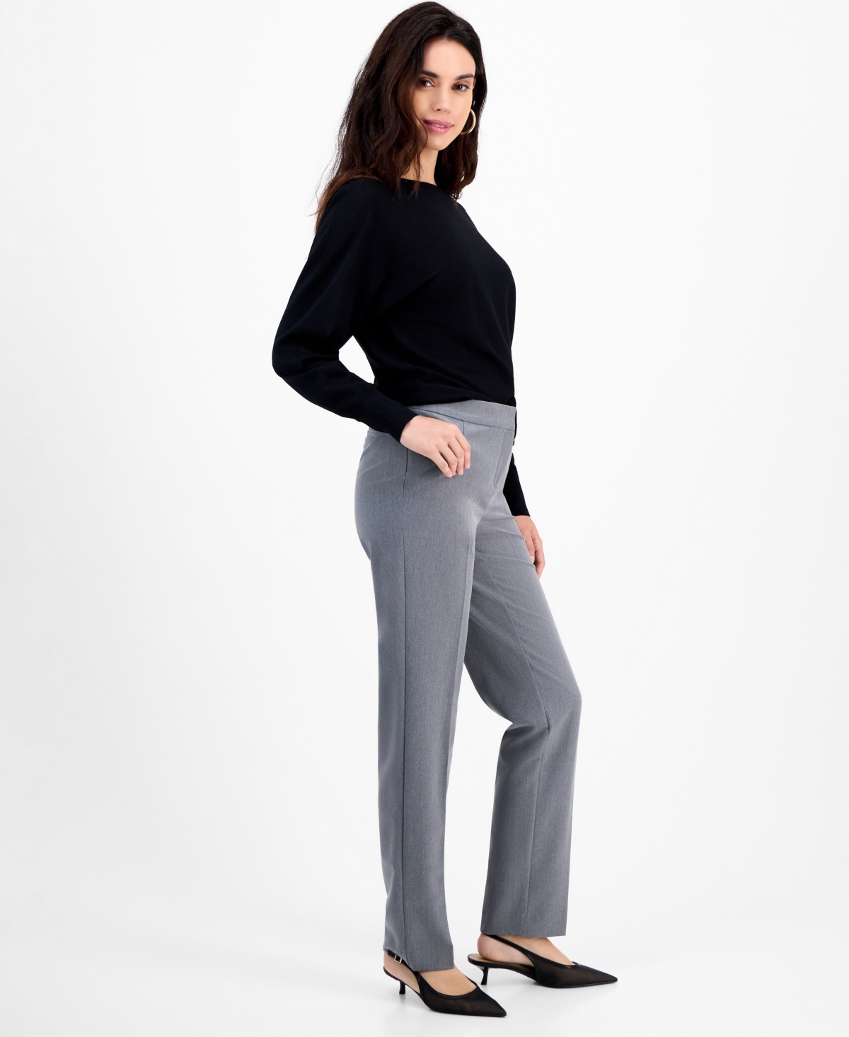 Inc International Concepts L-pocket Straight-leg Pants, Petite And Petite Short, Created For Macy's In Gray