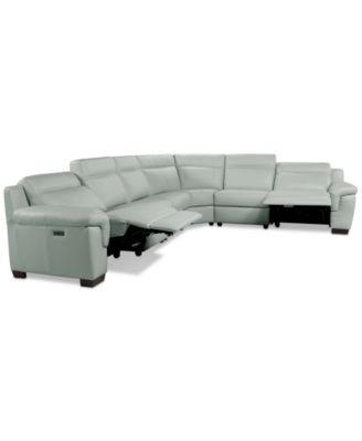 Julius II 6-Pc. Leather L Sectional with 2 Power Recliners, Macy's Exclusive