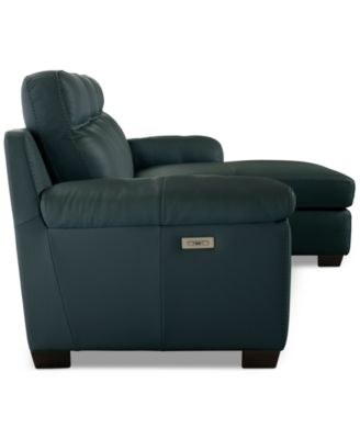 Julius II 3-Pc. Leather Chaise Sectional with 2 Power Recliners