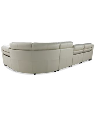 Julius II 5-Pc. Leather L Sectional with 3 Power Recliners, Macy's Exclusive