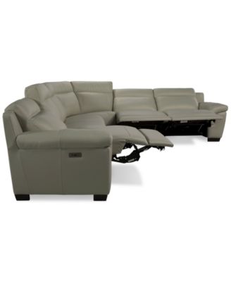 Julius II 6-Pc. Leather L Sectional with 3 Power Recliners, Macy's Exclusive
