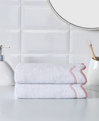 Scallop Cotton Hand Towel, 27" x 16"