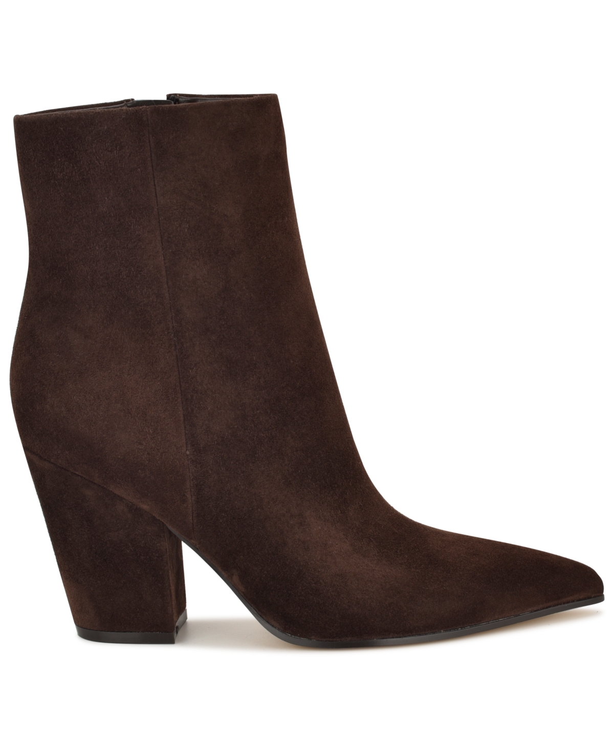 Nine West Women's Ariza Block Heel Dress Ankle Booties In Brown
