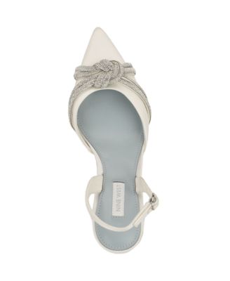 Women's Deby Bridal Satin Embellished Slingback Pumps